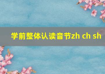 学前整体认读音节zh ch sh